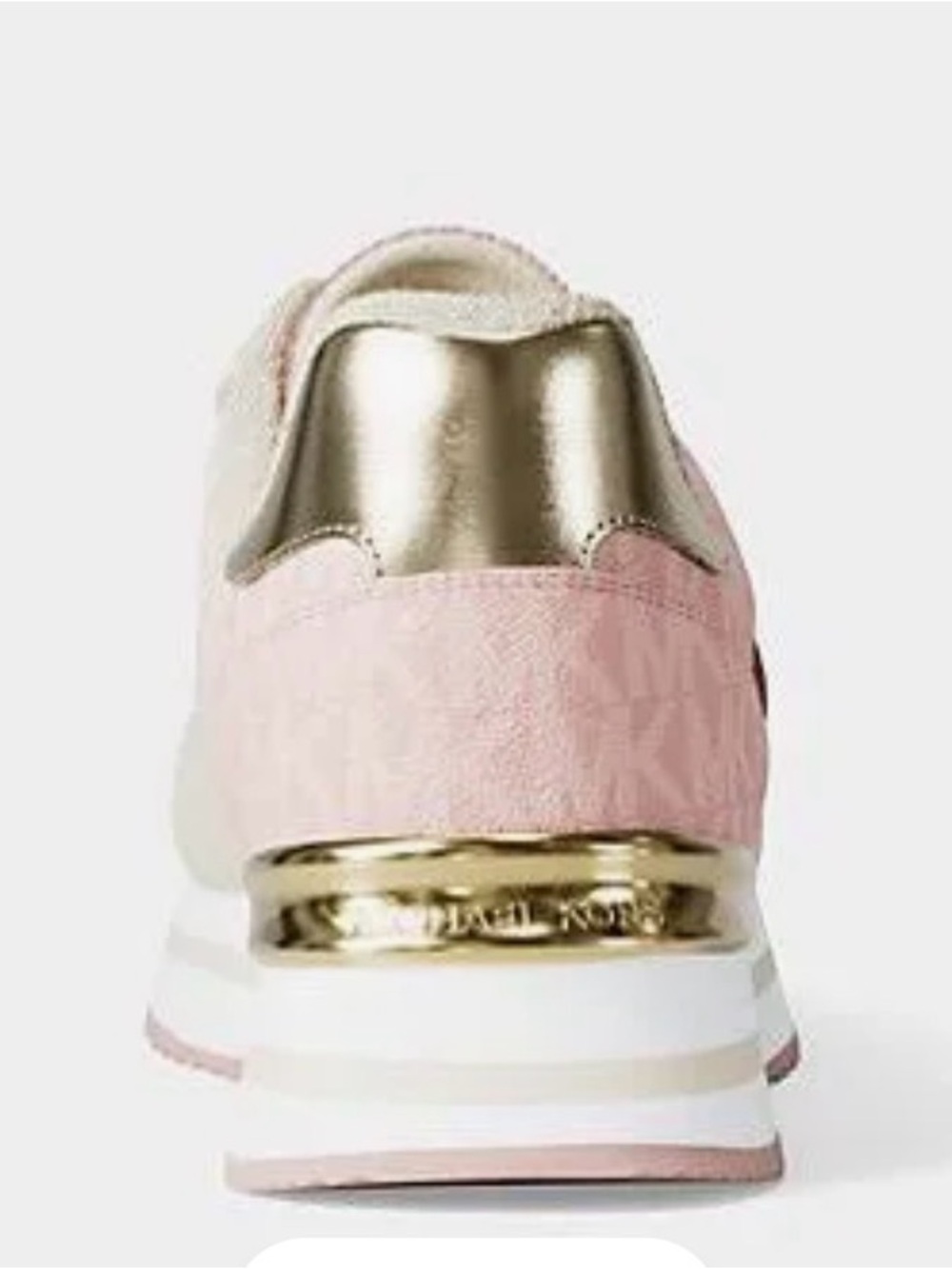 Michael Kors Pink and Cream Platform Lace-Up Sneaker - Picture 3 of 6